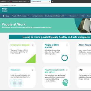 The People at Work psycho-social risk assessment tool is now a free on line resource